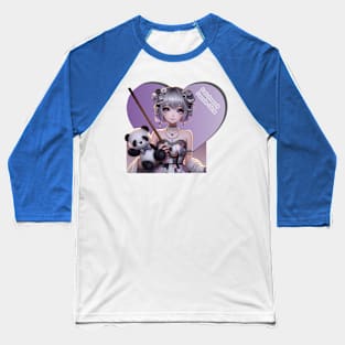 Patchwork Panda Girls Baseball T-Shirt